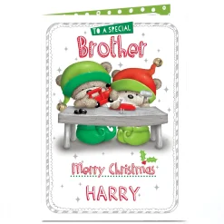 Hugs Personalised Christmas Card - Special Brother