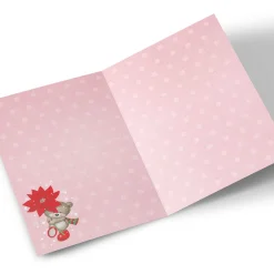 Hugs Personalised Christmas Card - Red Flower