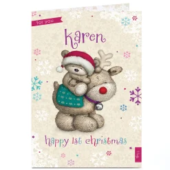 Hugs Personalised Christmas Card - Happy 1st Christmas