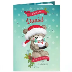 Hugs Personalised Christmas Card - Bear And Snow Globe