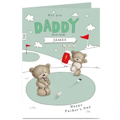 Hugs Personalised Father's Day Card - Golf Bears Daddy