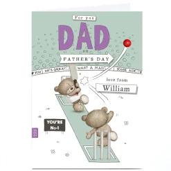Hugs Personalised Father's Day Card - Cricket Bears Dad