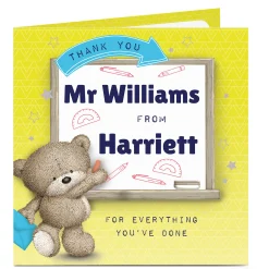 Hugs Personalised Thank You Teacher Card - For Everything