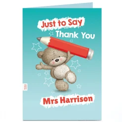 Hugs Personalised Thank You Teacher Card - Just To Say