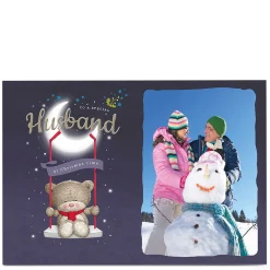 Hugs Photo Christmas Card - Moon Swing