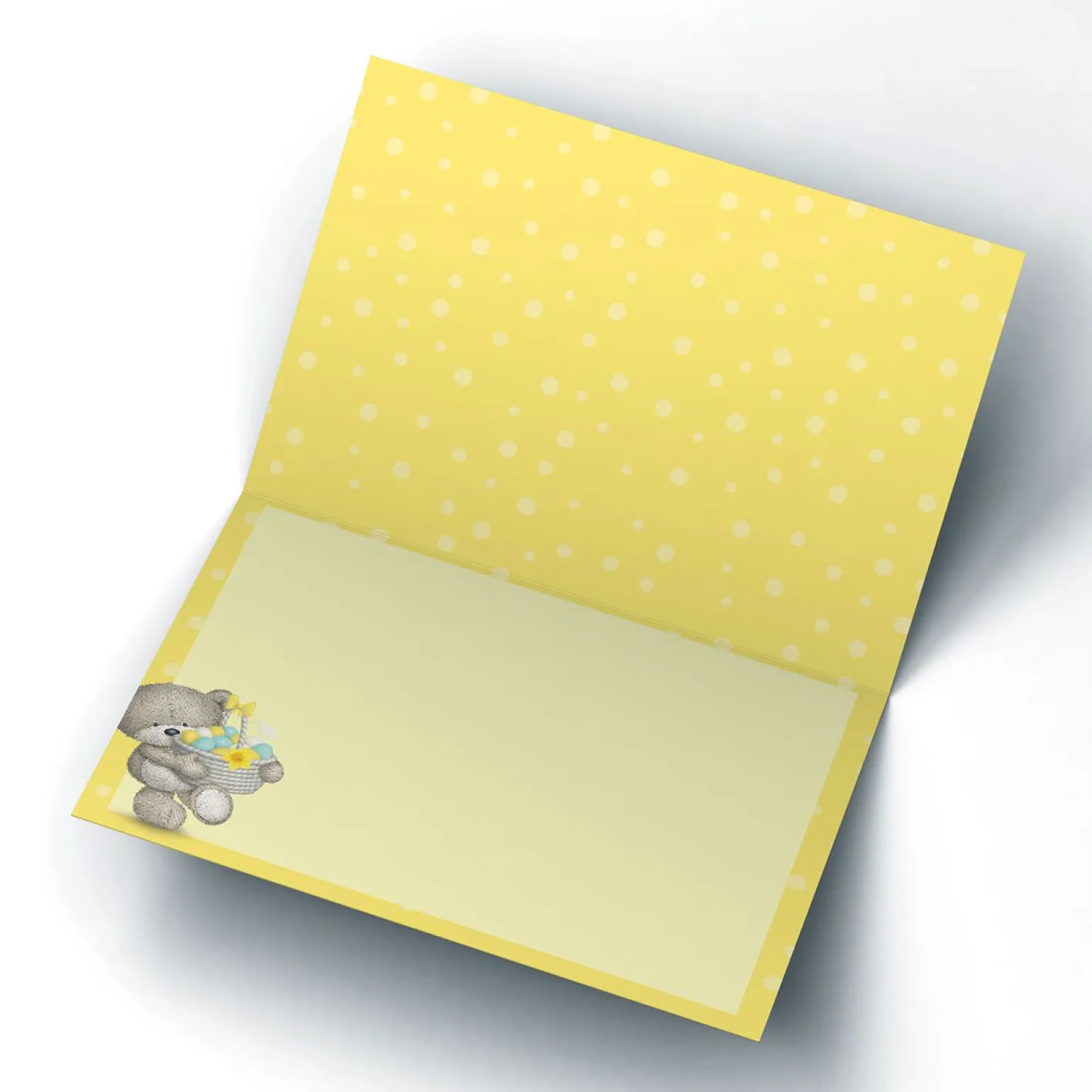 Hugs Photo Upload Easter Card - Yellow Egg Basket