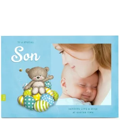 Hugs Photo Upload Easter Card - To A Special Son