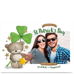 Hugs Photo Upload St Patrick's Day Card - Stars & Clover