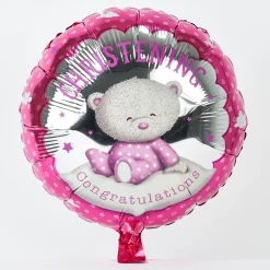 Hugs Pink Christening Foil Helium Balloon
