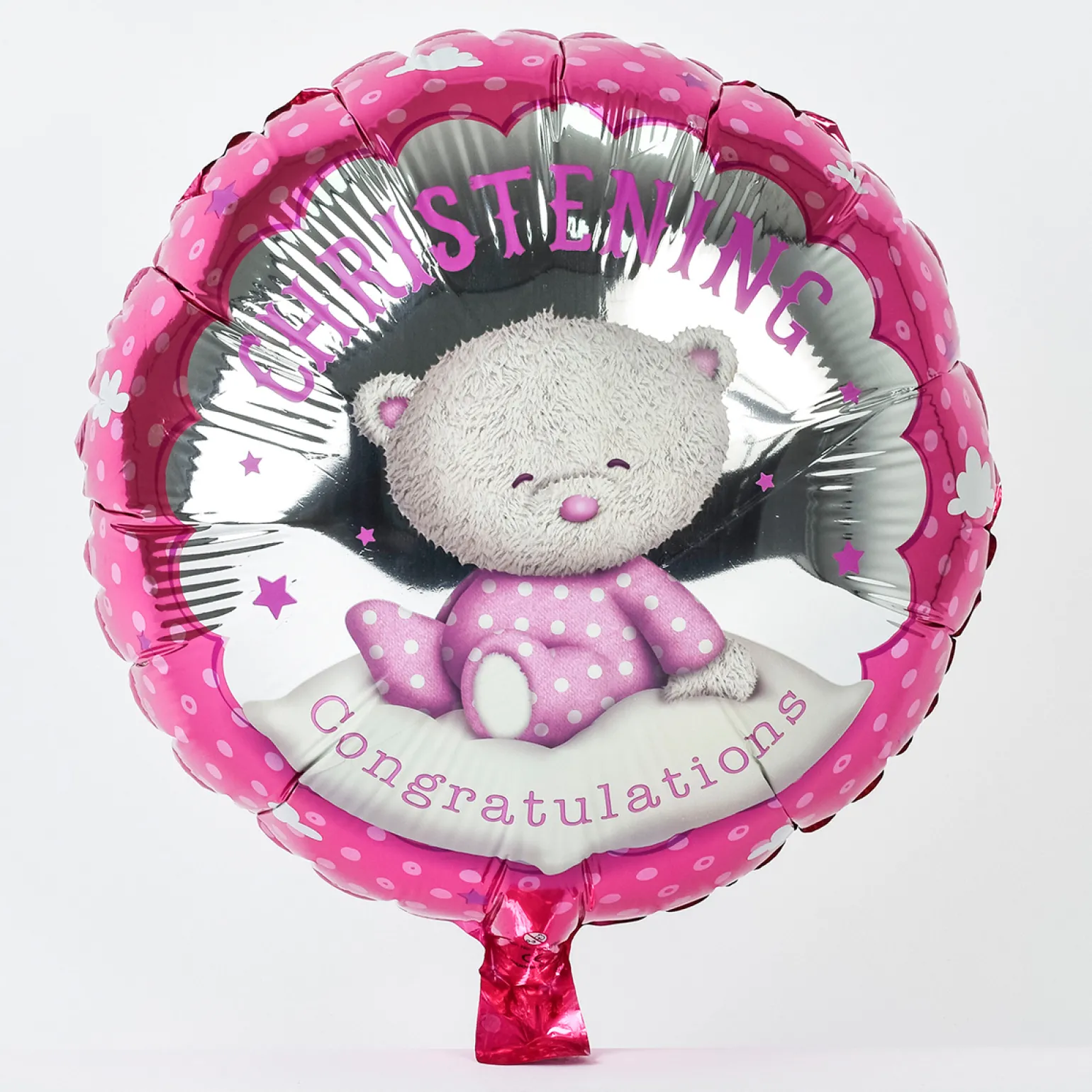 Hugs Pink Christening Foil Helium Balloon