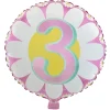 18-Inch Age 3 Flower Foil Helium Balloon