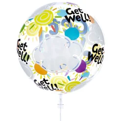 22-Inch Bubble Balloon - Get Well Soon - DELIVERED INFLATED!