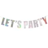 Iridescent Let's Party Card Banner 2m
