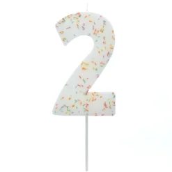 Jumbo Number '2' Sprinkle Candle