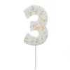 Jumbo Number '3' Sprinkle Candle