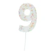 Jumbo Number '9' Sprinkle Candle