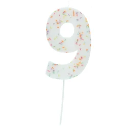 Jumbo Number '9' Sprinkle Candle