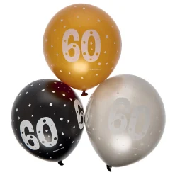 Latex 60th Birthday Balloons - Pack of 6