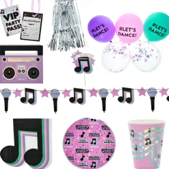 Lets Dance Party Tableware & Decorations Bundle - 8 Guests