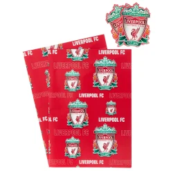 Liverpool FC Wrapping Paper - 2 Sheets & 2 Tags