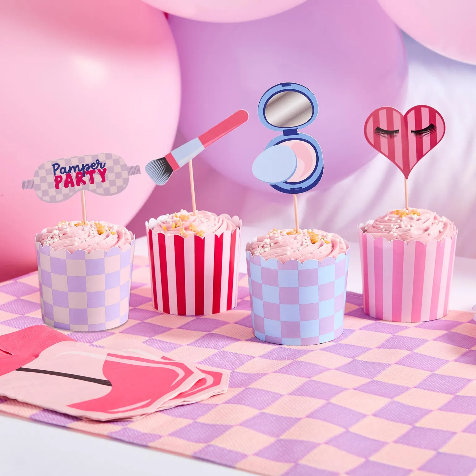 Make Up Food Picks & Food Cup Set - Pack of 12