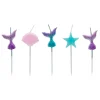 Mermaid Pick Cake Candles - Pack of 5