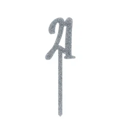 Metallic 21 Glitter Acrylic Cake Topper (3 Colour Options)