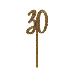 Metallic 30 Glitter Acrylic Cake Topper (3 Colour Options)