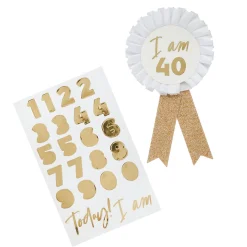 Metallic Customisable Birthday Badge (3 Colour Options)