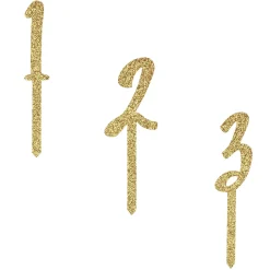 Metallic Gold Number Glitter Acrylic Cake Topper (Numbers 0-9)