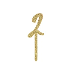 Metallic Gold Number Glitter Acrylic Cake Topper (Numbers 0-9)