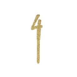 Metallic Gold Number Glitter Acrylic Cake Topper (Numbers 0-9)