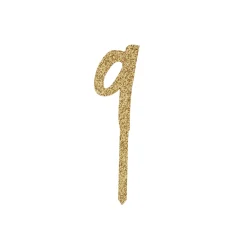 Metallic Gold Number Glitter Acrylic Cake Topper (Numbers 0-9)