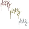 Metallic Let's Party Glitter Acrylic Cake Topper (3 Colour Options)