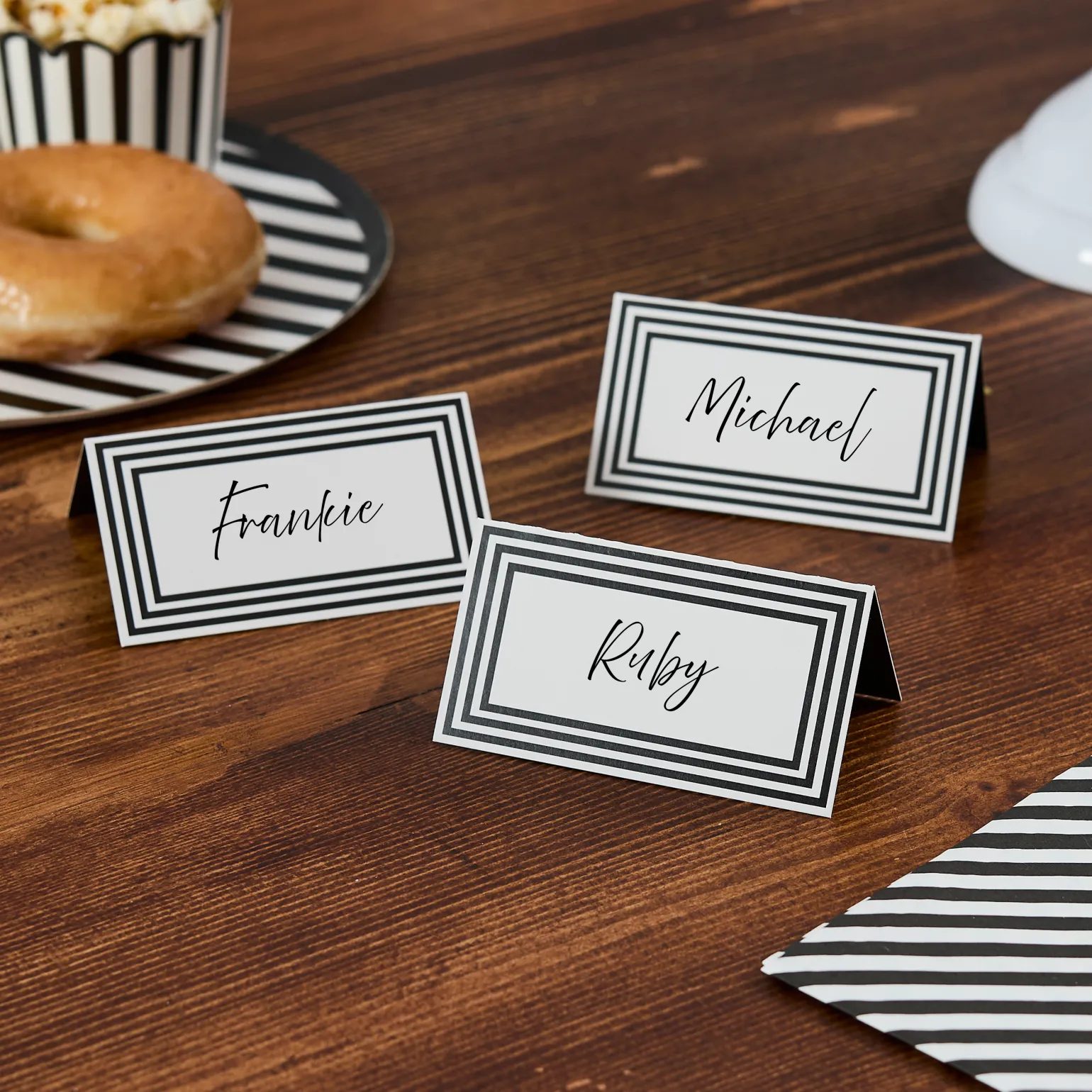 Monochrome Place Cards - Pack of 10