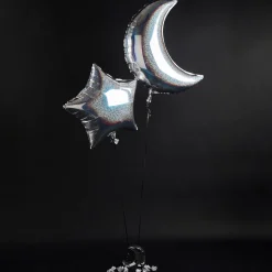 Moon 28-Inch & Star 24-Inch Foil Balloons - Pack of 2
