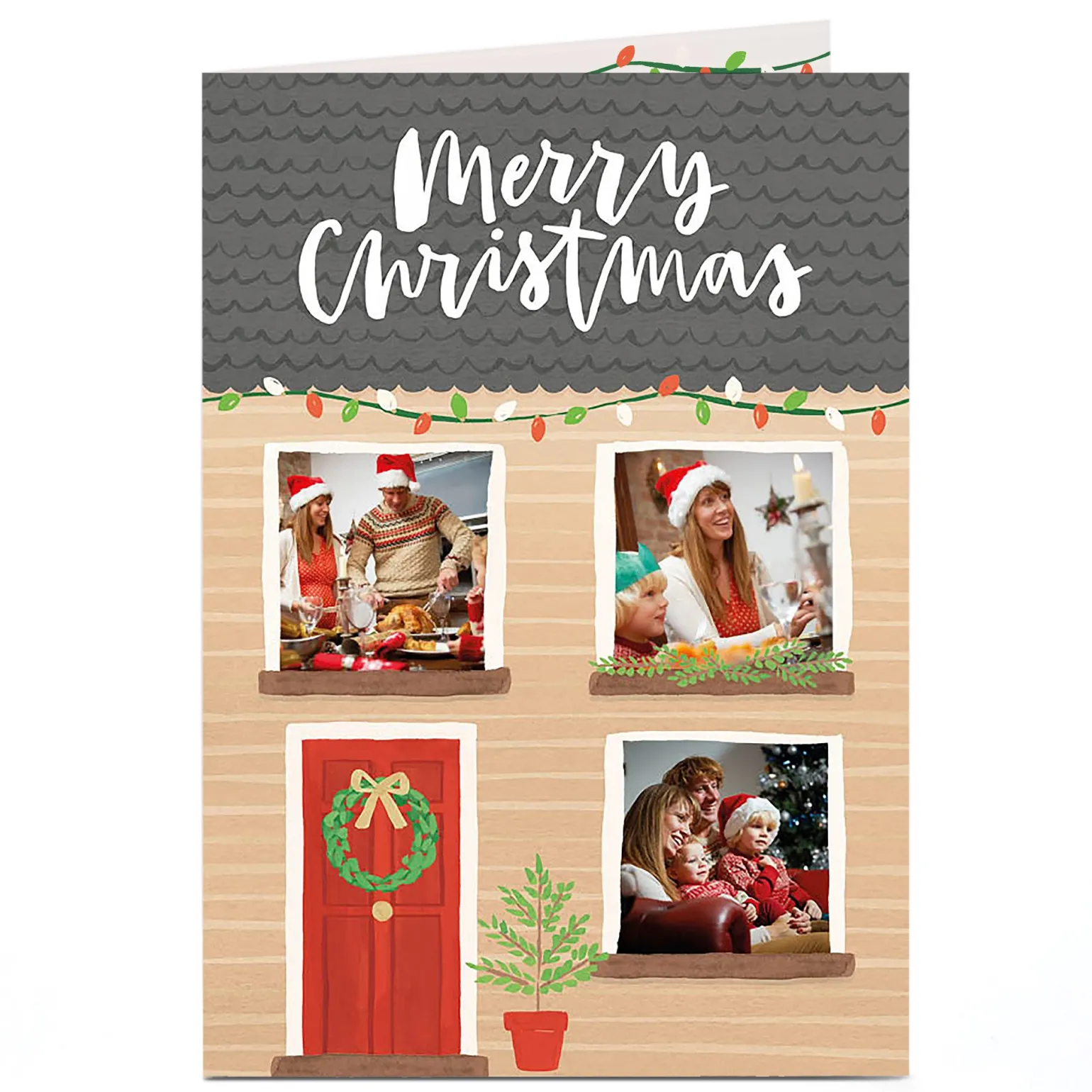 Multi Photo Christmas Card - House Front