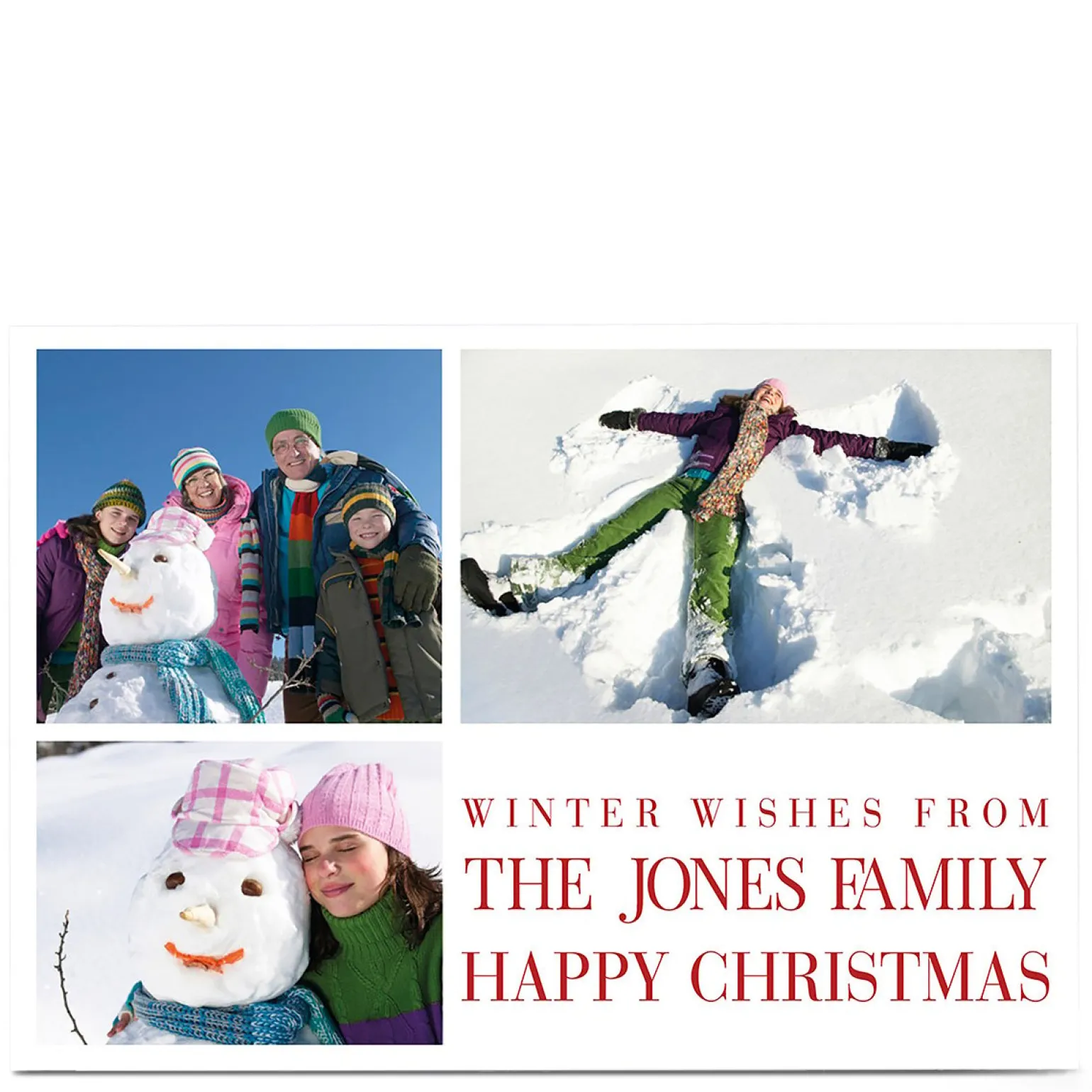 Multi Photo Christmas Card - Winter Wishes From