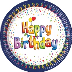 Multicolour Happy Birthday Party Tableware Bundle - 16 Guests
