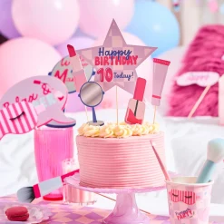 Pamper Party Happy Birthday Card Cake Topper Set