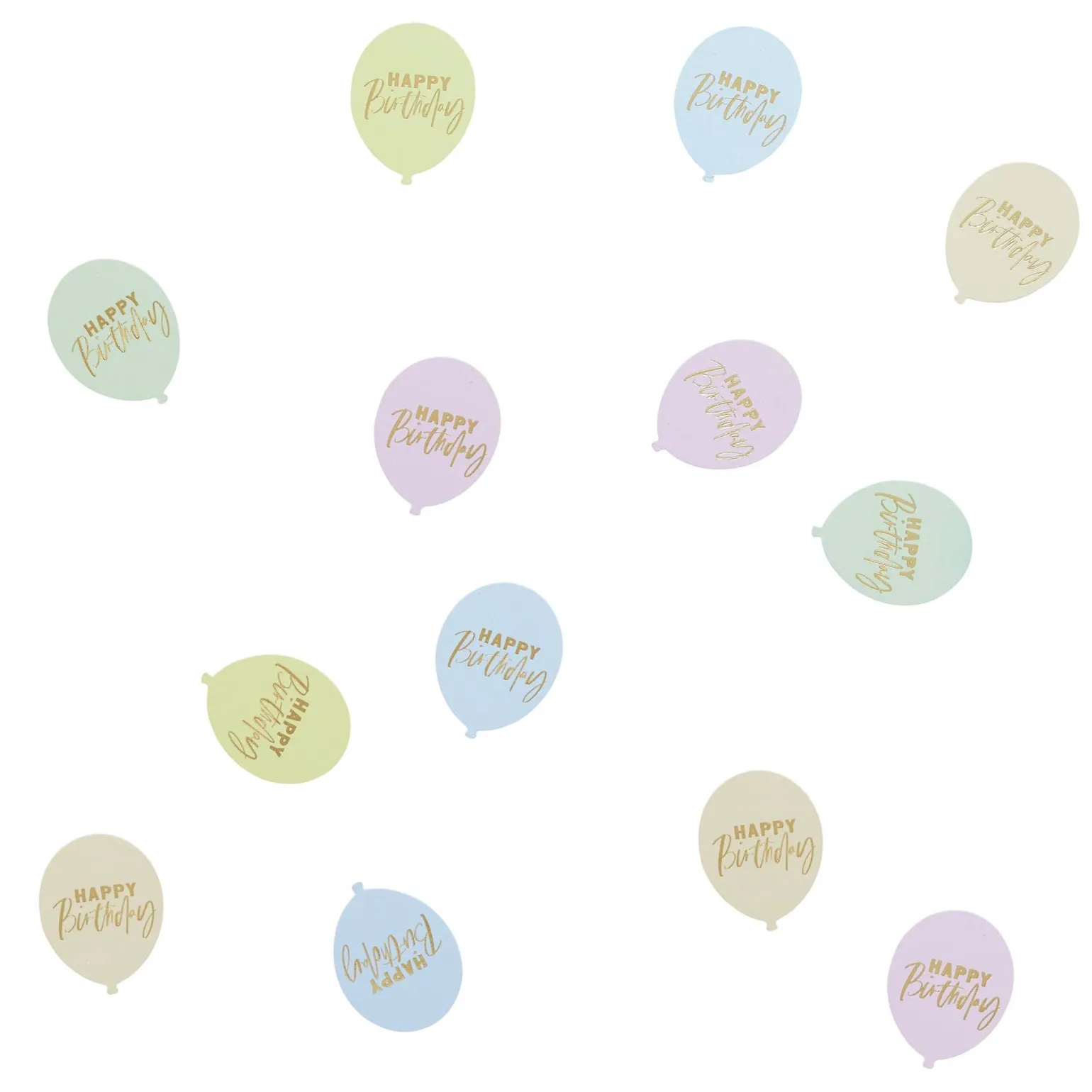 Pastel Happy Birthday Balloon Shaped Table Scatter