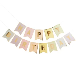 Pastel Happy Birthday Flag Card Banner