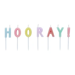 Pastel Hooray Cake Candles - Pack of 7