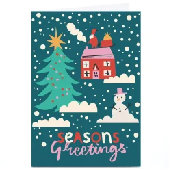 Personalise Ashley Le Quere Christmas Card - Seasons Greetings Scenery