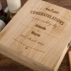 Personalised 3 Bottle Luxury Wooden Wine Box - Wedding Day Congratulations