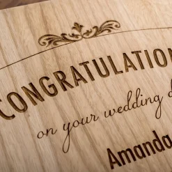 Personalised 3 Bottle Luxury Wooden Wine Box - Wedding Day Congratulations