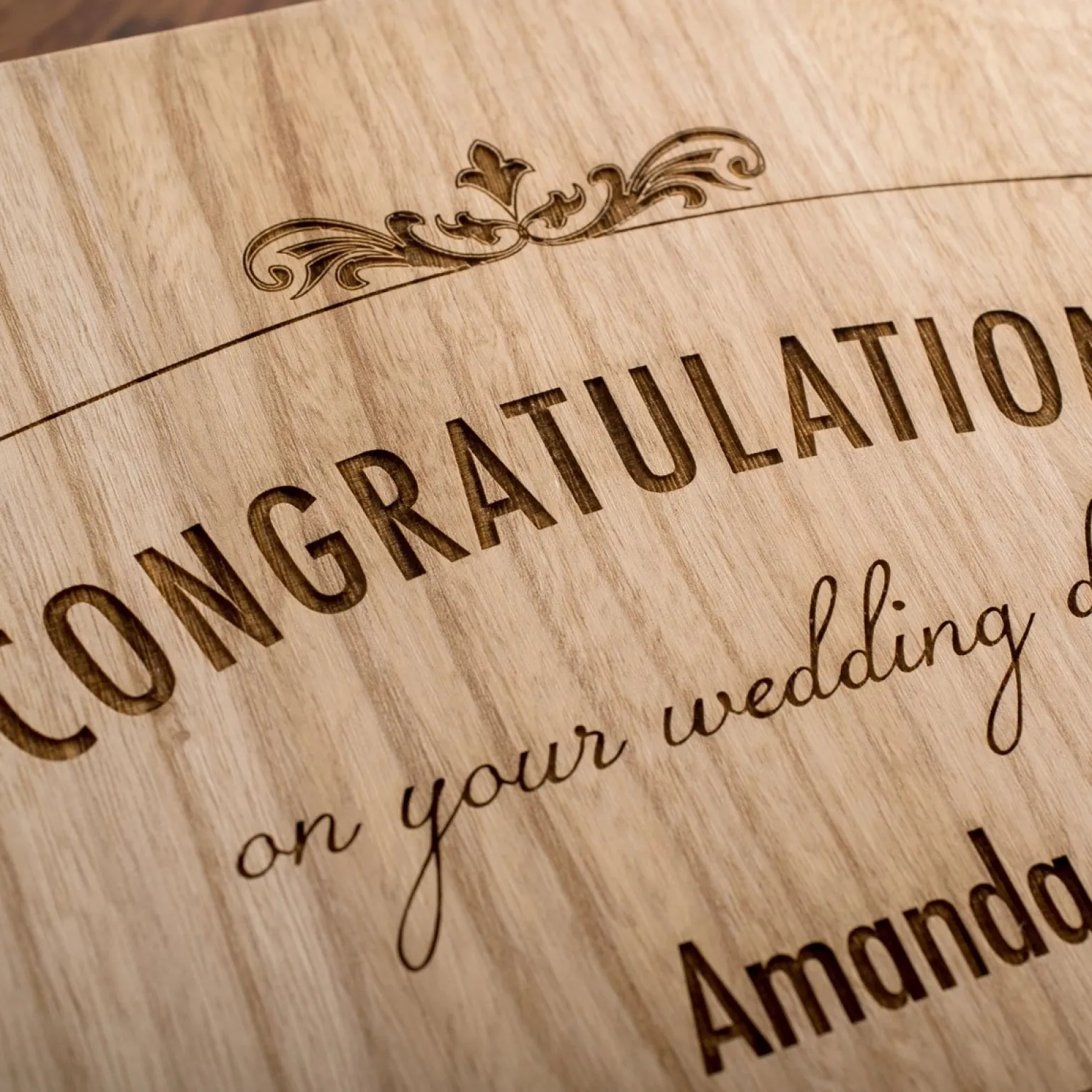 Personalised 3 Bottle Luxury Wooden Wine Box - Wedding Day Congratulations