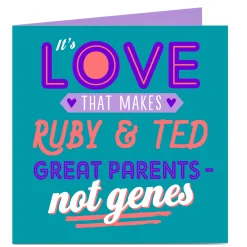 Personalised Adoption Card - Love Makes Great Parents