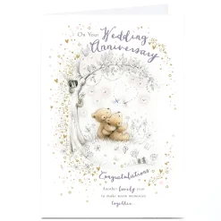 Personalised Anniversary Card - Bears Under Tree