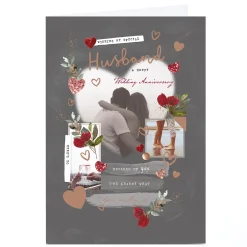 Personalised Anniversary Card - Photographic Because of You, Husband